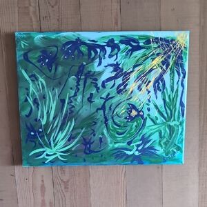 Abstract Original Canvas : Where Sunlight Finds the Wild